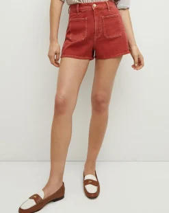 Elijah Patch-Pocket Short in Brick Red