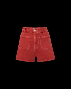 Elijah Patch-Pocket Short in Brick Red