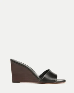 Ellen Wedge Sandal in Black