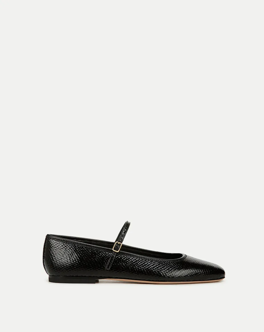 Ellie Metallic Flat in Black