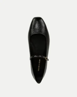 Ellie Metallic Flat in Black