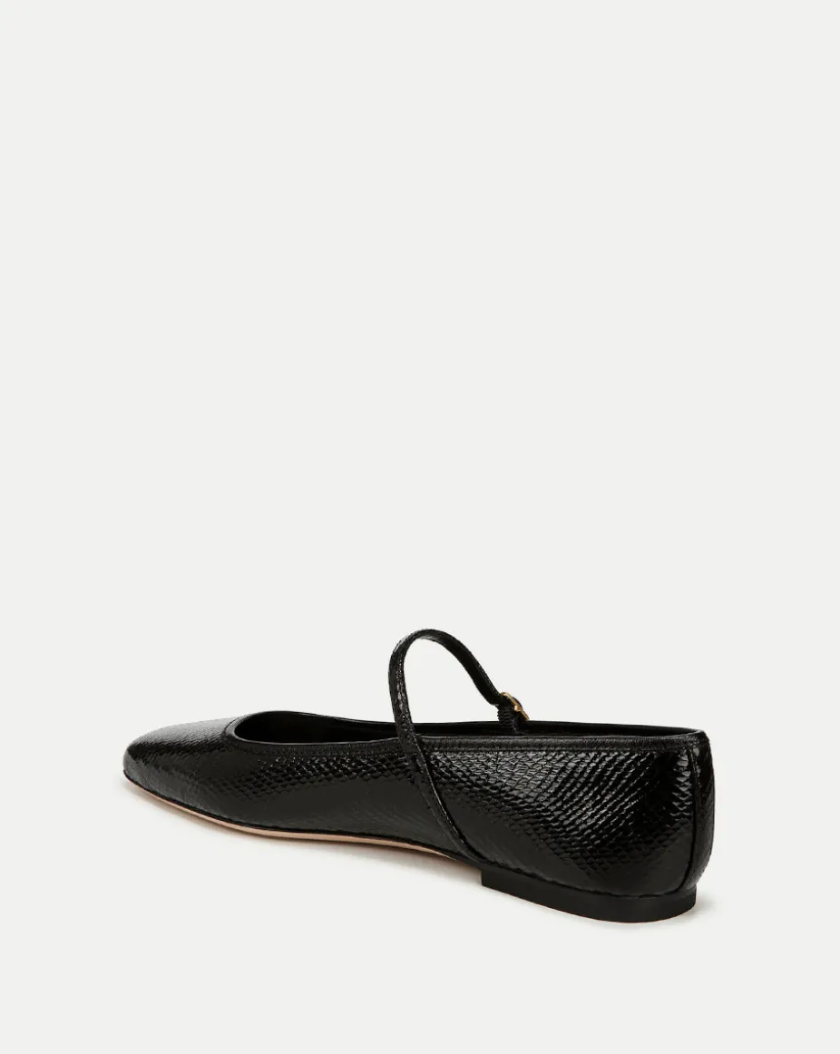 Ellie Metallic Flat in Black