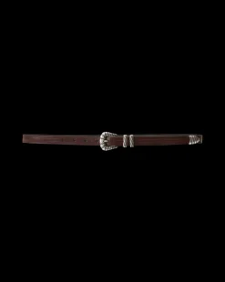 Elsa Leather Belt in Dark Brown