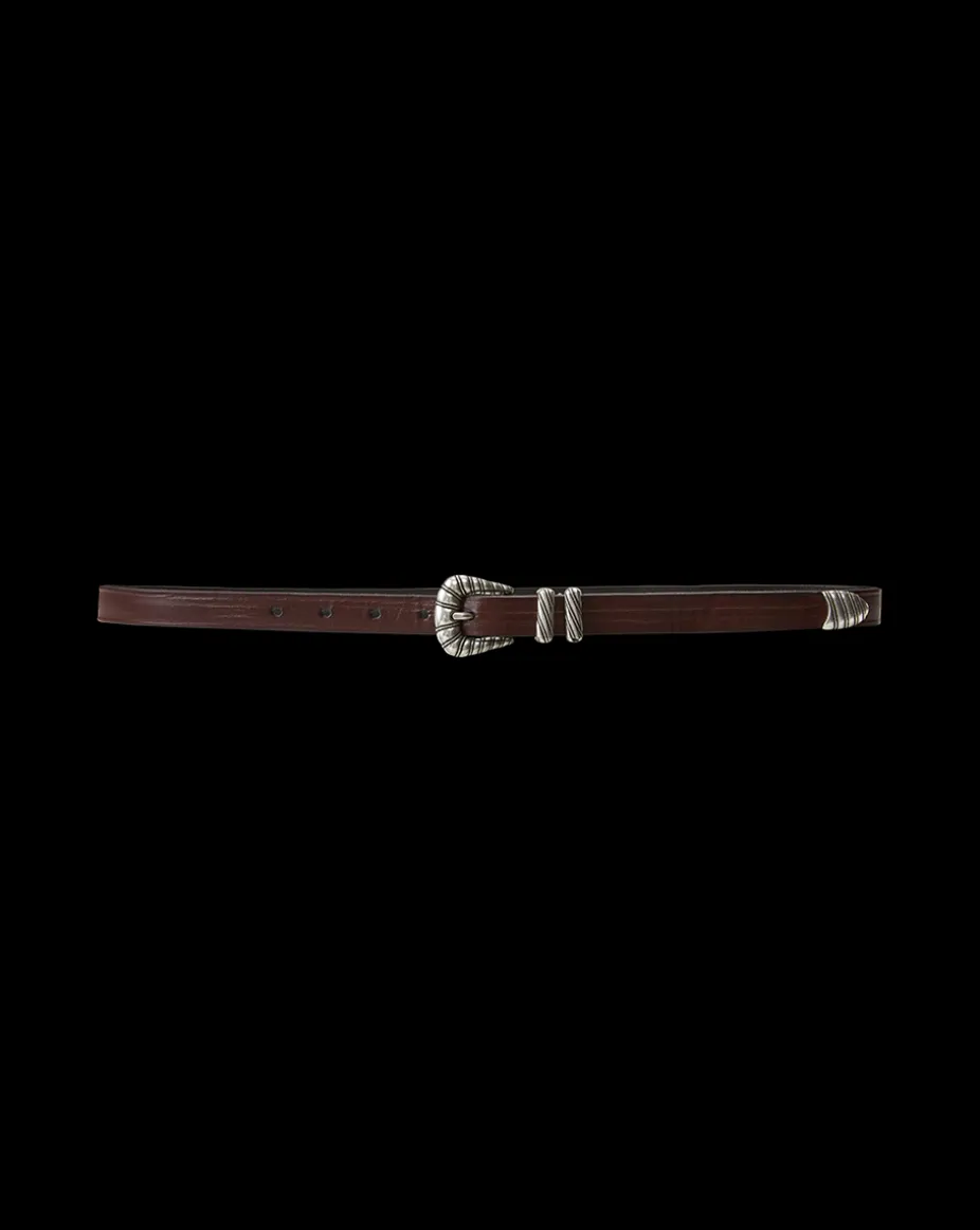Elsa Leather Belt in Dark Brown