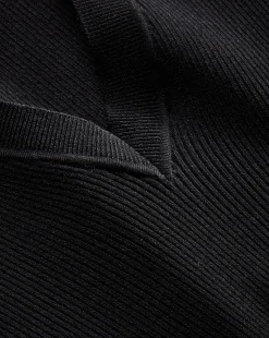 Emily Knit Polo Shirt in Black
