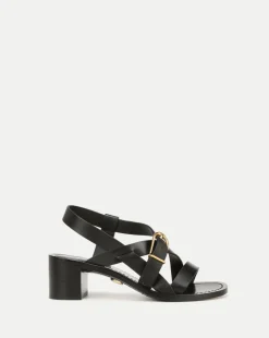 Etta Leather Sandal in Black