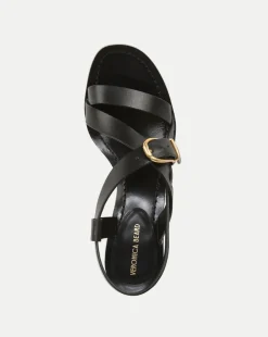 Etta Leather Sandal in Black