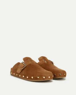 Fern Shearling Clog in Tan Suede