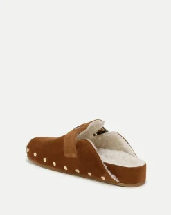 Fern Shearling Clog in Tan Suede