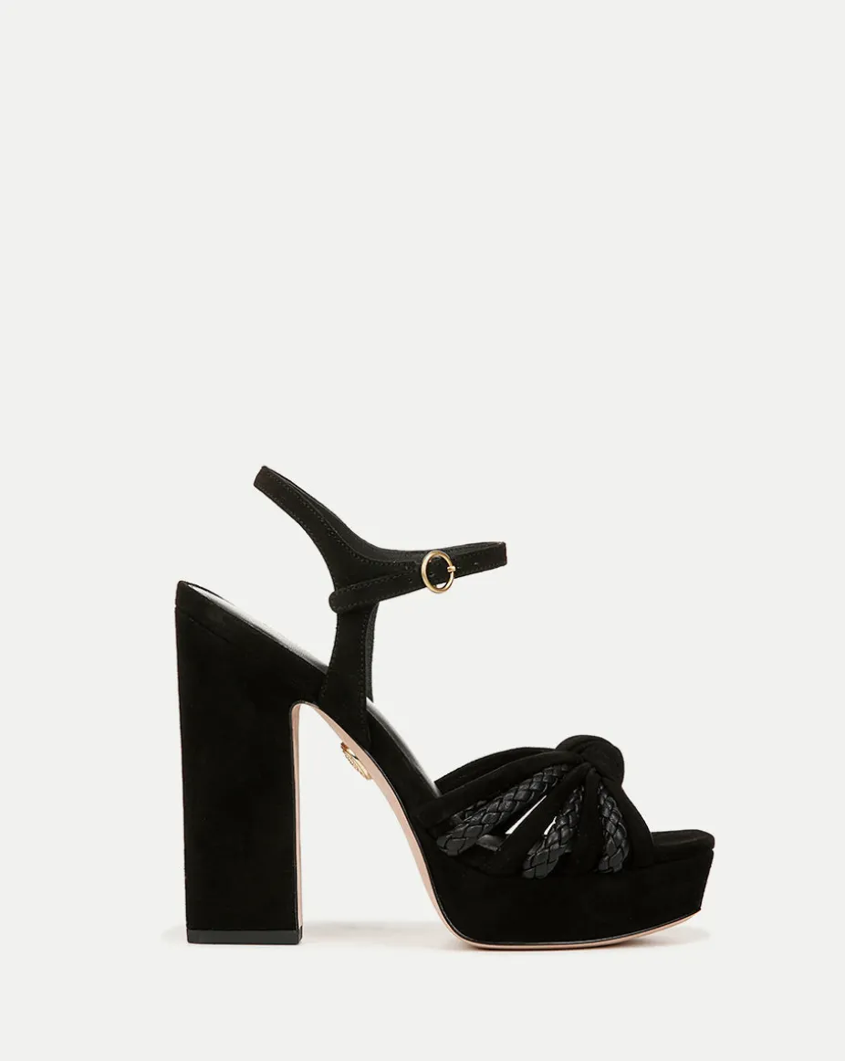 Flavia Black Platform Sandal Heel