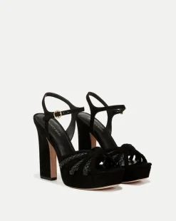 Flavia Black Platform Sandal Heel
