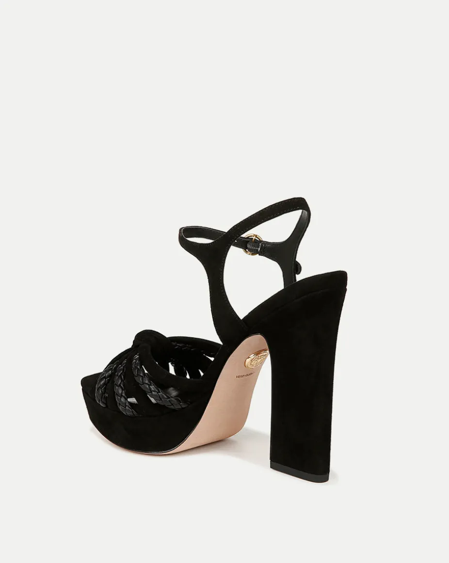 Flavia Black Platform Sandal Heel