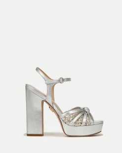 Flavia Silver Platform Sandal Heel