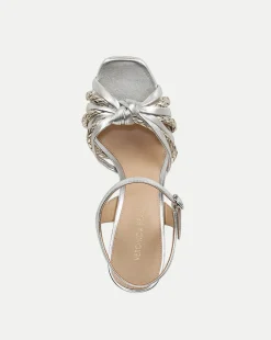 Flavia Silver Platform Sandal Heel