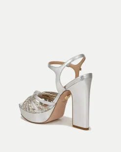 Flavia Silver Platform Sandal Heel