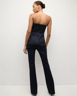 Forman Denim Bustier Top in Dark Wash