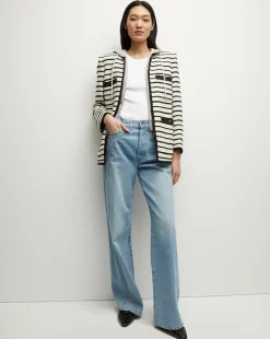 Foster Striped Dickey Jacket in Ivory/Black