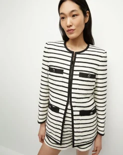 Foster Striped Dickey Jacket in Ivory/Black