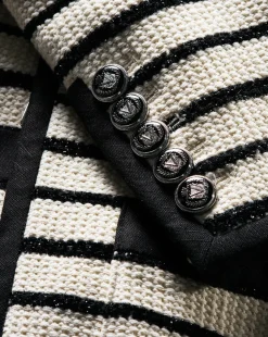 Foster Striped Dickey Jacket in Ivory/Black