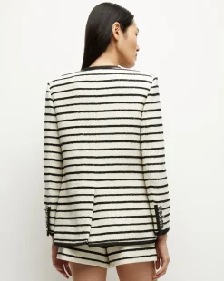 Foster Striped Dickey Jacket in Ivory/Black