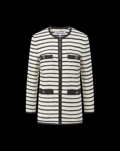 Foster Striped Dickey Jacket in Ivory/Black
