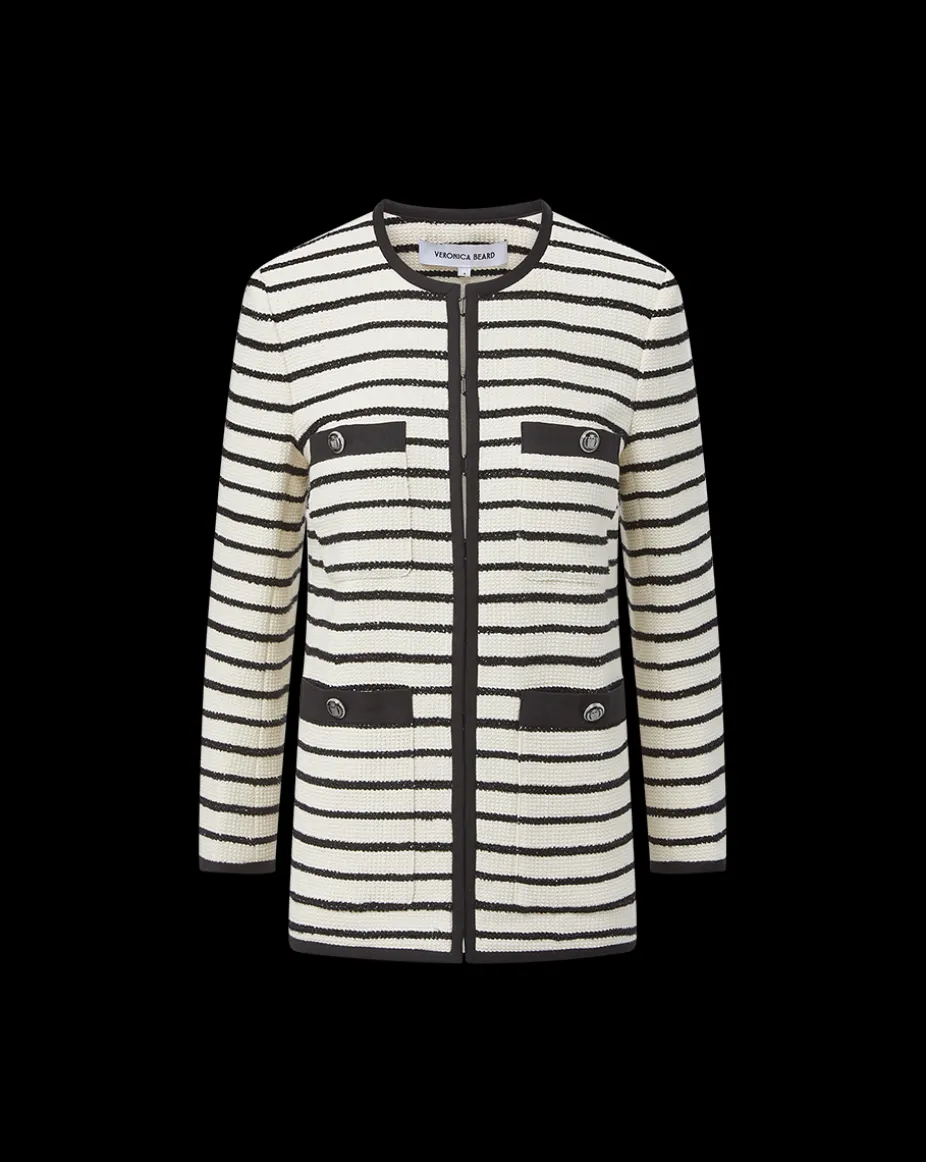 Foster Striped Dickey Jacket in Ivory/Black