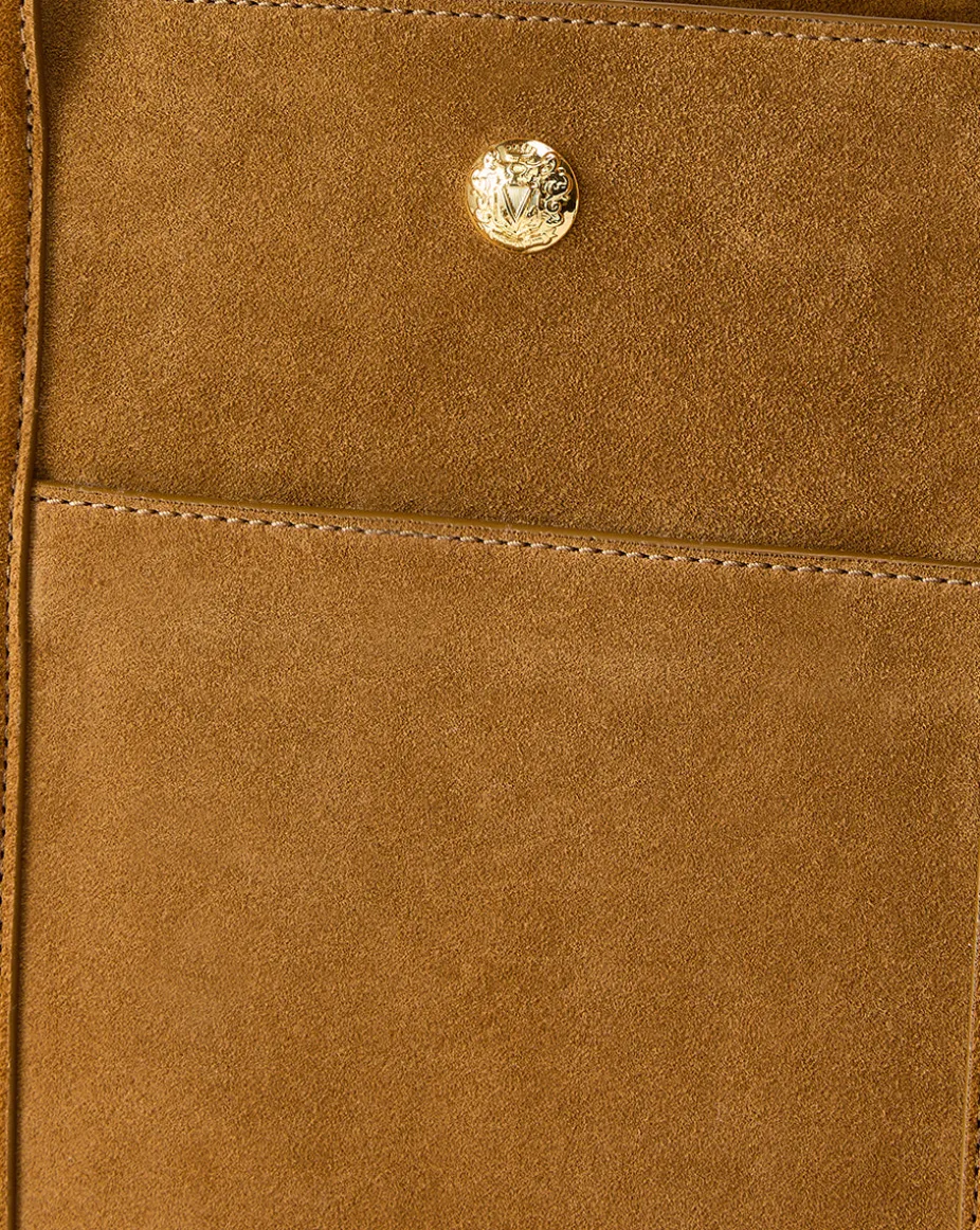 Grand Suede Goody Bag in Acorn