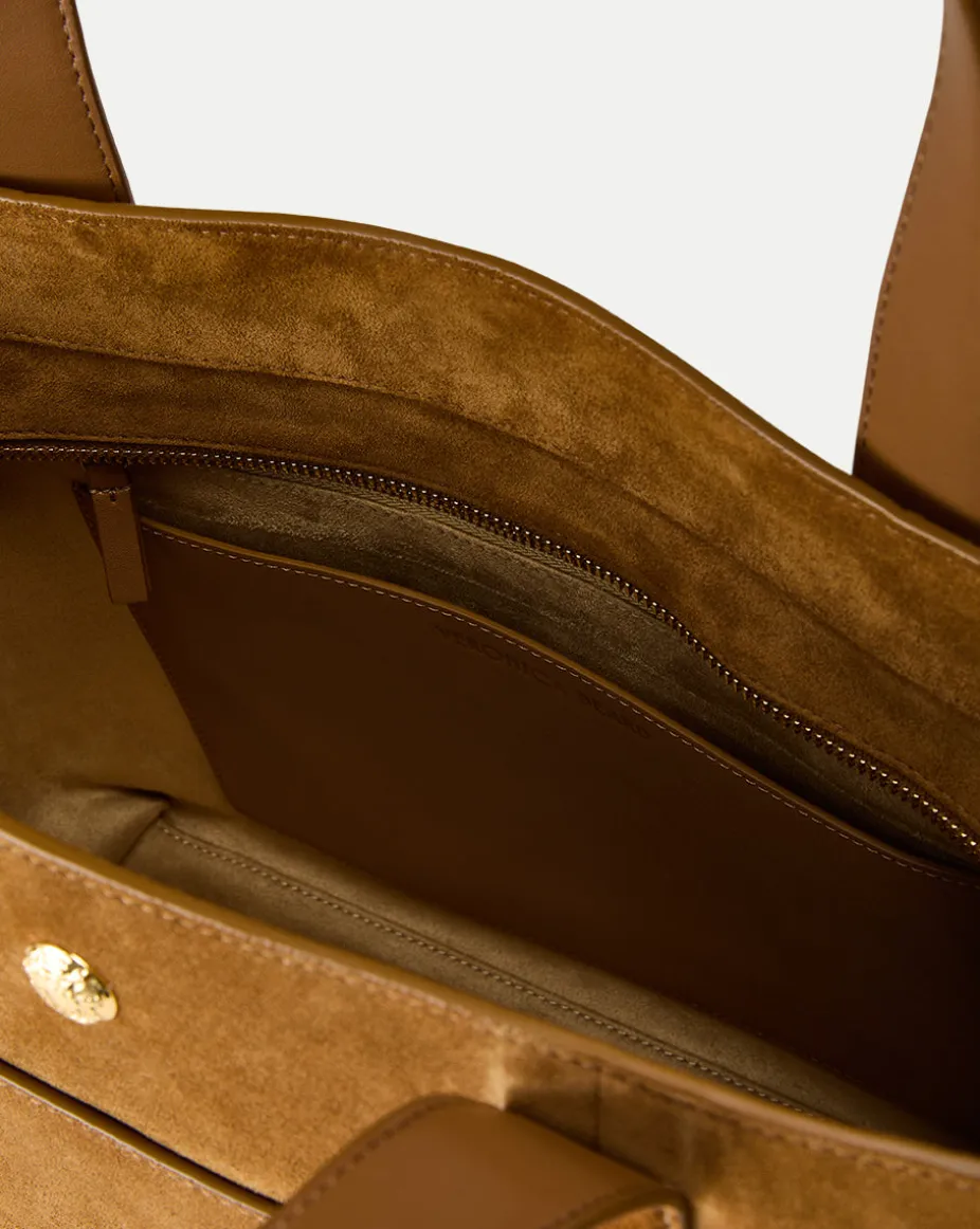 Grand Suede Goody Bag in Acorn