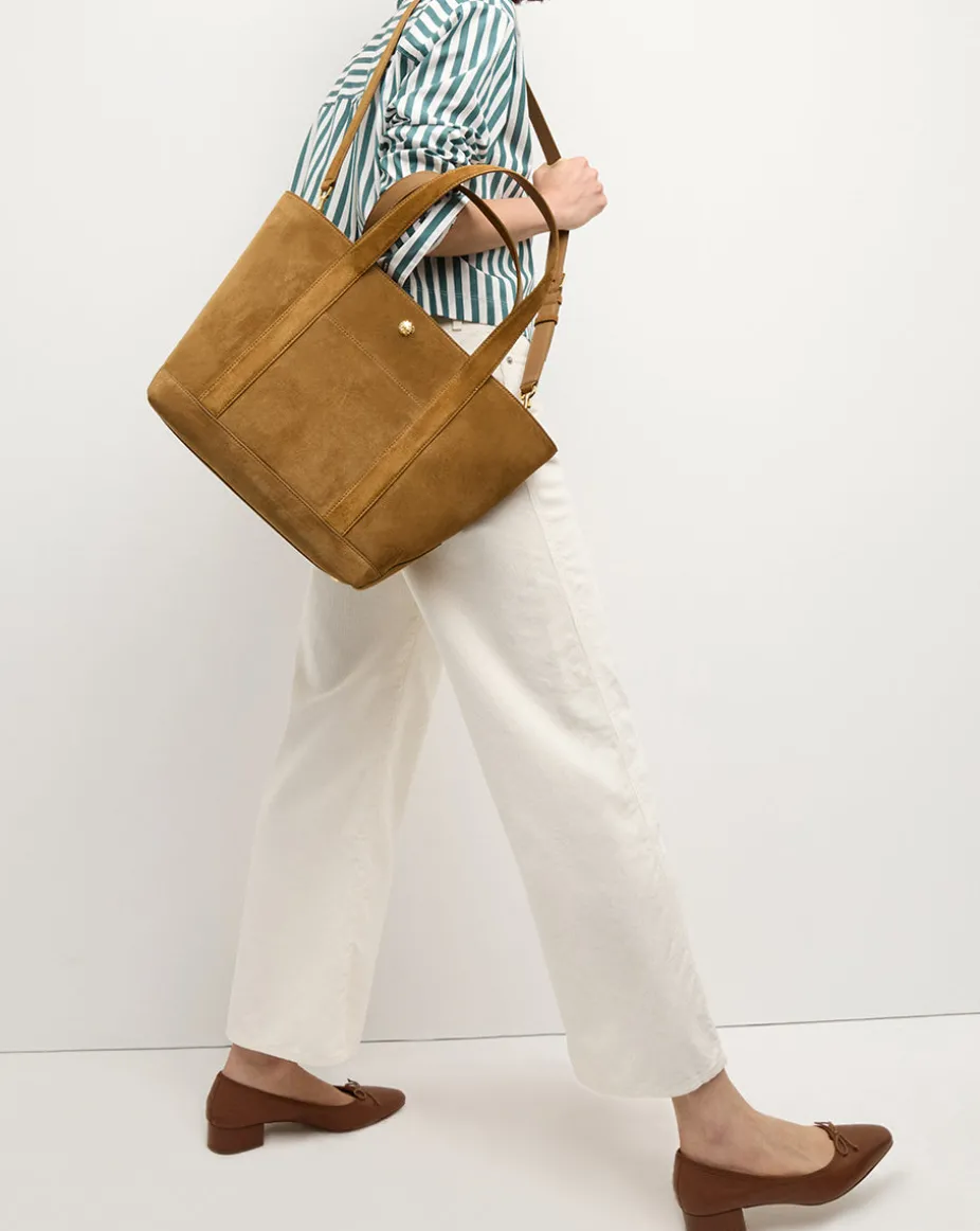 Grand Suede Goody Bag in Acorn