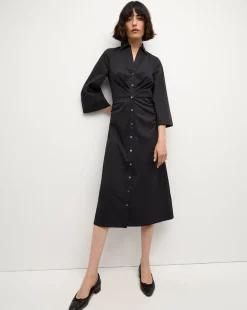 Haydon Poplin Shirtdress in Black