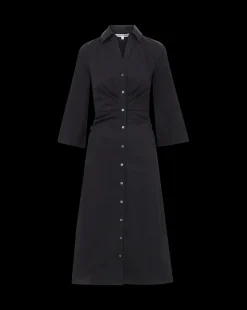 Haydon Poplin Shirtdress in Black