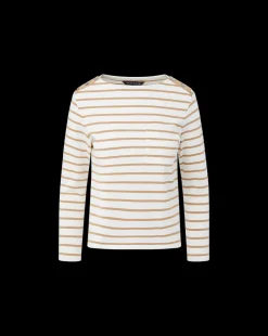 Hovey Striped Top in Off-White/Khaki