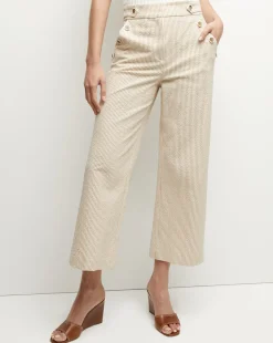 Hunter Seersucker Pant in Khaki/White