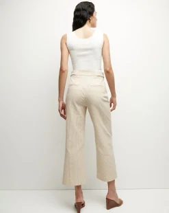 Hunter Seersucker Pant in Khaki/White