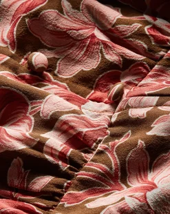 Isra Silk Dress in Deep Ochre Multi