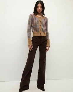 Jacira Plaid Cardigan in Russet