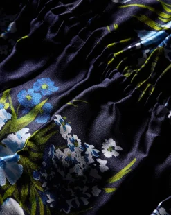 Jackson Stretch-Silk Dress in Navy Multi