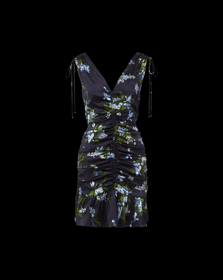 Jackson Stretch-Silk Dress in Navy Multi