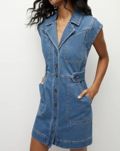 Jax Denim Shirtdress in Light Cornflower