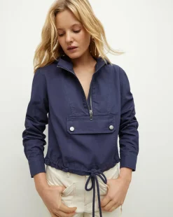 Kaeli Twill Half-Zip Anorak in Marine