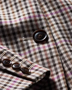 Katie Plaid Dickey Jacket in Oat, Pink & Red Check