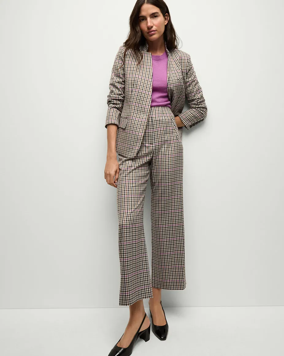 Katie Plaid Dickey Jacket in Oat, Pink & Red Check