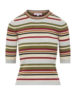 Kavya Multicolor Striped Ribbed Sweater