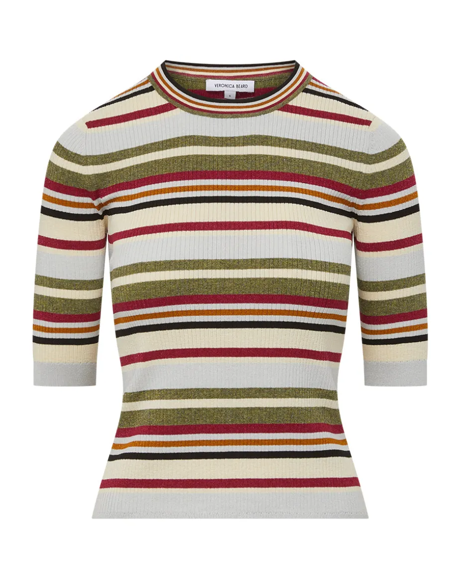 Kavya Multicolor Striped Ribbed Sweater
