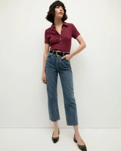 Kearney Button-Down Tee in Wine