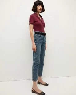 Kearney Button-Down Tee in Wine