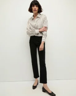 Keiko Stretch-Cotton Shirt in Striped Ivory