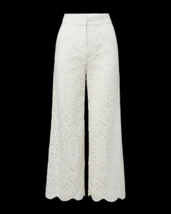 Kemper Cotton Eyelet Pant in Off-White