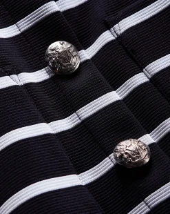 Kensington Knit Jacket in Navy/White