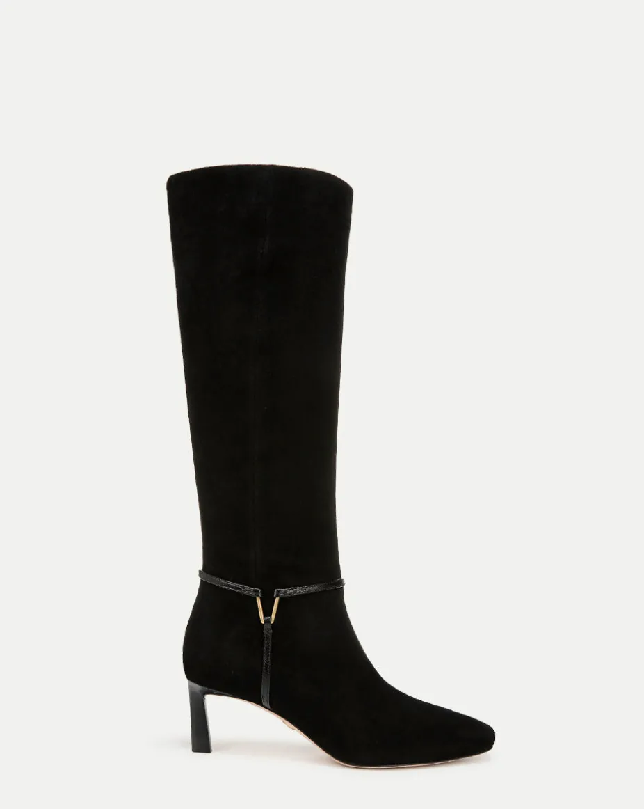 Kenzie Mid-Heel Tall Boot Wide-Calf in Black